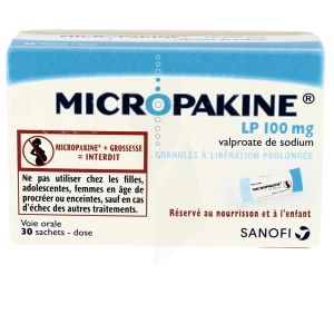 Micropakine L.p. 100 Mg, Granulés à Libération Prolongée En Sachet-dose