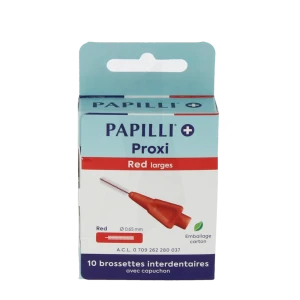 Papilli+ Proxi Bossettes Interdentaires Rouge Large 0,65mm B/10