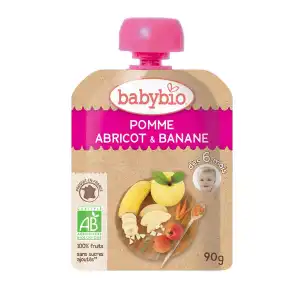 Acheter Babybio Alimentation infantile Pomme Abricot Banane Gourde/90g à AMBARÈS-ET-LAGRAVE
