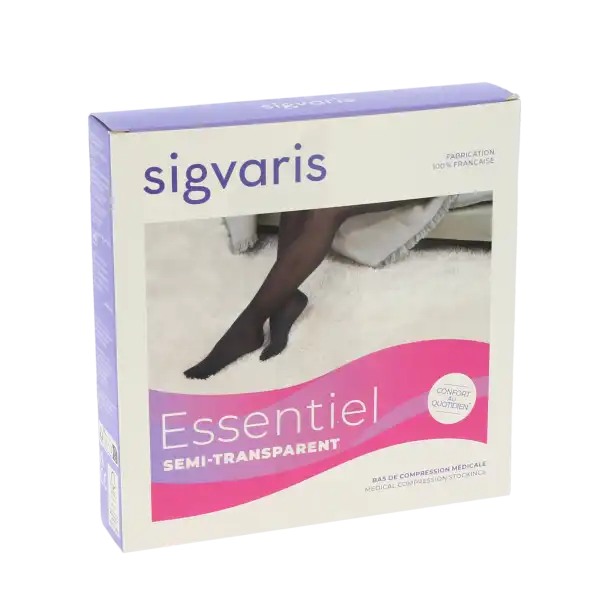 Sigvaris Essentiel Semi-transparent Collant  Femme Classe 2 Noir Medium Long