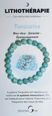 Bracelet De Lithothérapie En Turquoise 8 Mm à Mereau