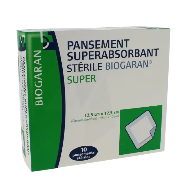 Biogaran Super Pans Superabsorbant Stérile 12,5x12,5cm B/10