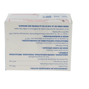 Amoxicilline/acide Clavulanique Sandoz 500 Mg/62,5 Mg Adultes, Comprimé Pelliculé (rapport Amoxicilline/acide Clavulanique : 8/1)