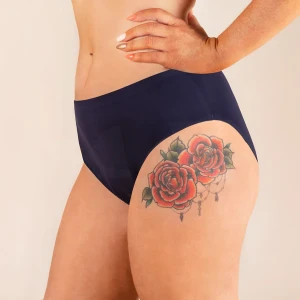 Culotte Menstruelle Nina Sans Coutures (taille Haute) Bleu S (32-34)