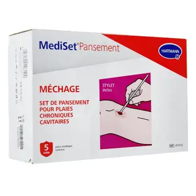 Mediset® Set De Pansement Plaie Chronique Méchage - Boîte De 5 Soins