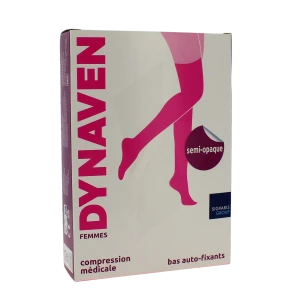 Sigvaris Dynaven Semi-opaque Bas Auto-fixants Classe 2 Femme Noir Long L