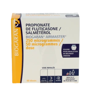 Propionate De Fluticasone/salmeterol Biogaran Airmaster 250 Microgrammes/ 50 Microgrammes/dose, Poudre Pour Inhalation En Récipient Unidose
