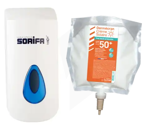 Dermécran® Crème Solaire Très Haute Protection Spf 50+ Lot De 2 Poches 800ml Pour Distributeur Mural Soribag