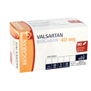 Valsartan Biogaran 40 Mg, Comprimé Pelliculé Sécable