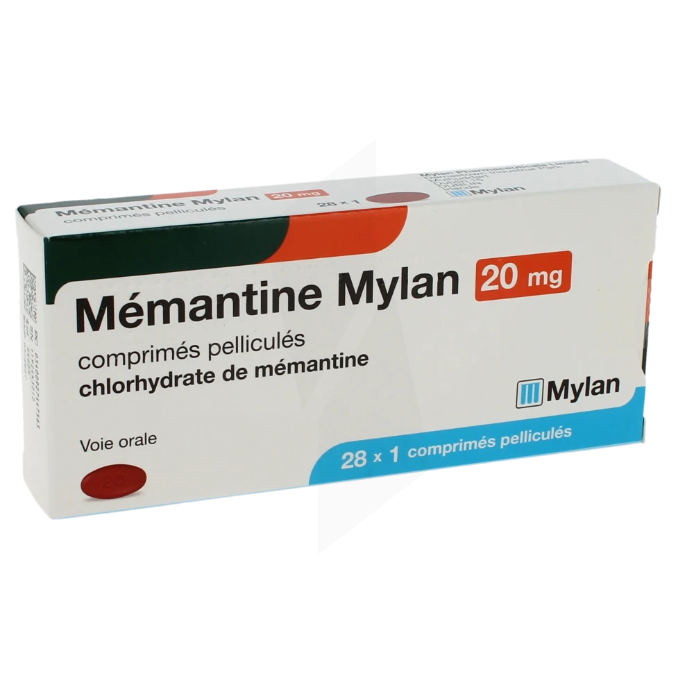 Memantine Mylan 20 Mg, Comprimé Pelliculé