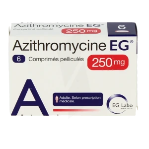 Azithromycine Eg 250 Mg, Comprimé Pelliculé