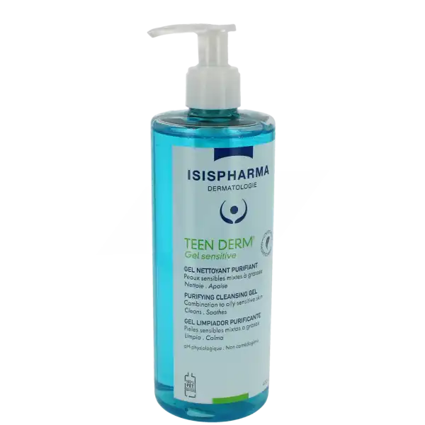 Teen Derm Gel Sensitive Gel Nettoyant Purifiant Fl Pompe/400ml
