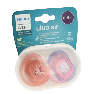 Avent Ultra Air Sucette Silicone 0-6mois Hibou B/2
