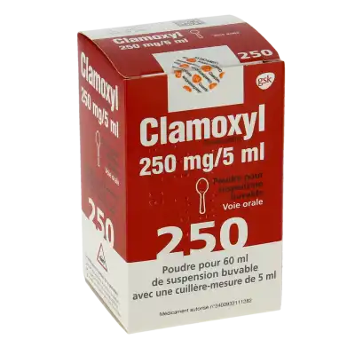 Clamoxyl 250 Mg/ 5 Ml, Poudre Pour Suspension Buvable à Nice