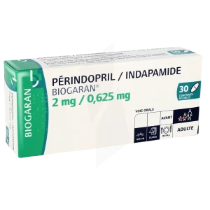 Perindopril/indapamide Biogaran 2 Mg/0,625 Mg, Comprimé Sécable