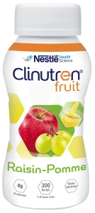 Clinutren Fruit Nutriment Pomme Raisin 24 Bouteilles/200ml