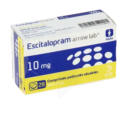 Escitalopram Arrow Lab 10 Mg, Comprimé Pelliculé Sécable à TOULOUSE
