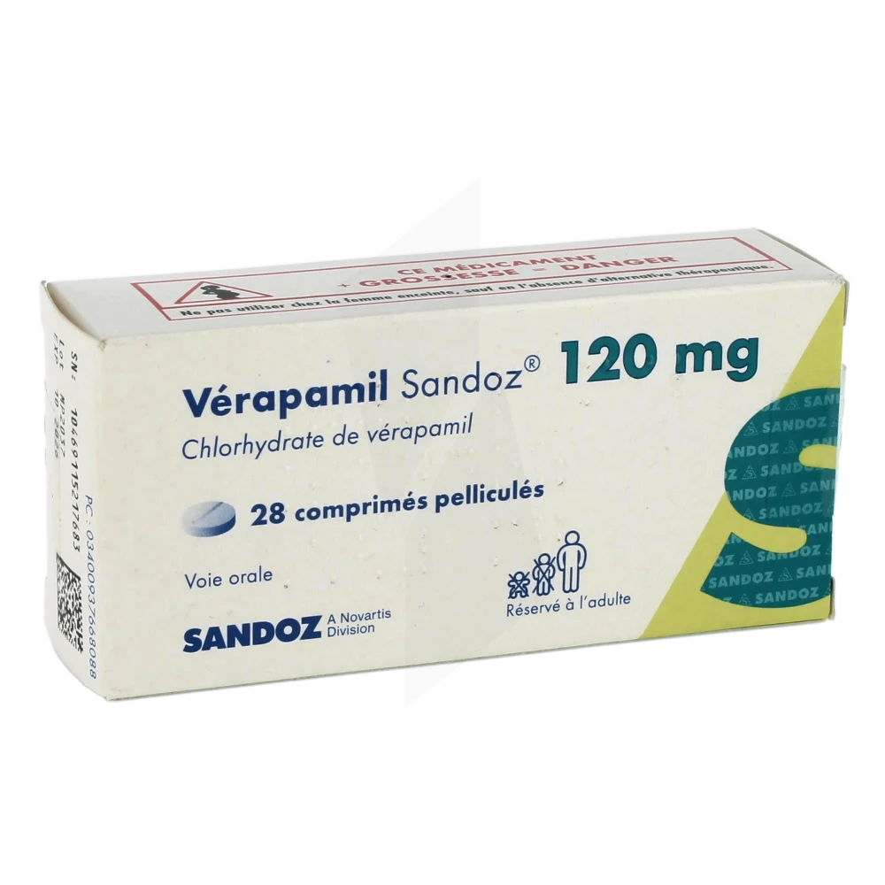 Verapamil Sandoz 120 Mg, Comprimé Pelliculé