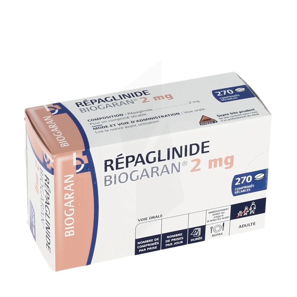 Repaglinide Biogaran 2 Mg, Comprimé Sécable