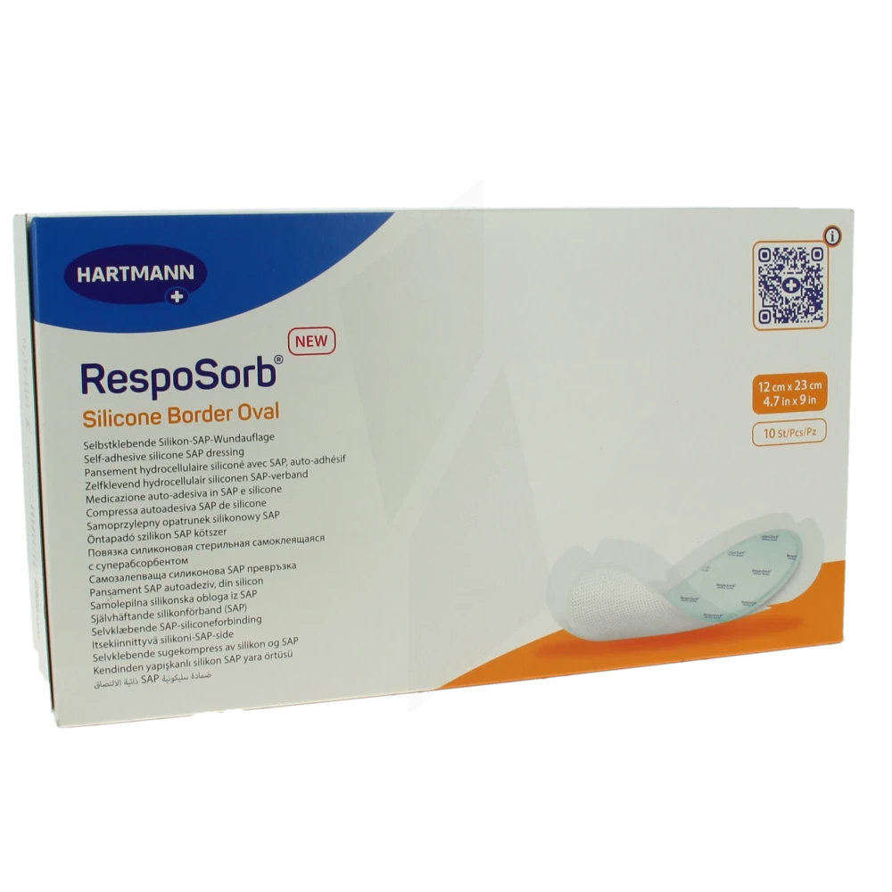 Resposorb Silicone Border Oval Pans Absorption Importante 12x23cm B/10