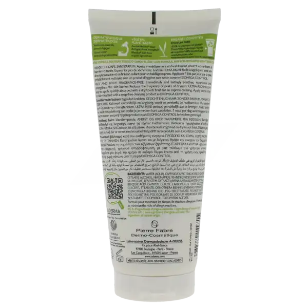Aderma Exomega Control Baume Emollient Anti-grattage T/200ml