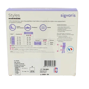Sigvaris Styles Marinière Chaussette Classe 2 Femme Ecru/blanc Normal M