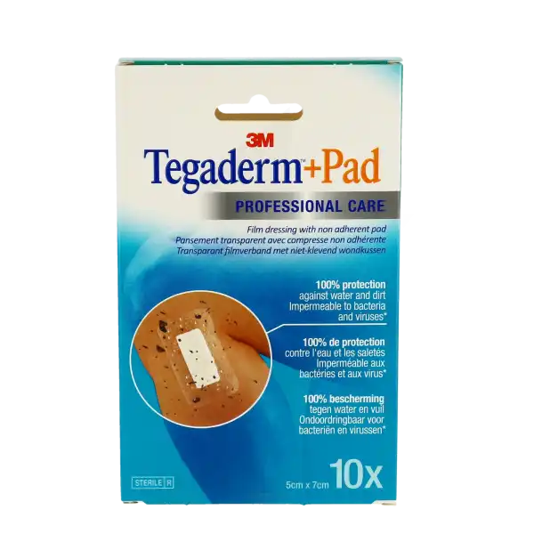 Tegaderm+ Pad Pans Adhésif Stérile Avec Compresse Transparent 5x7cm B/10