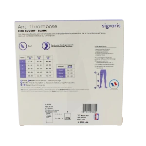 Sigvaris At2 Bas Auto-fixant Pied Ouvert Blanc T3 Court