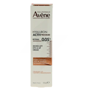 Avene Hyaluron Activ Procedure Crème Micro-lift Yeux Et Lèvres Tube De 15 Ml