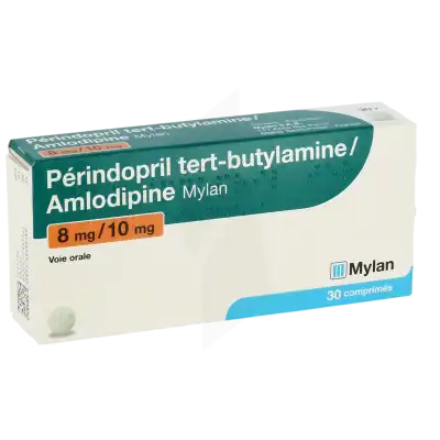 Perindopril Tert-butylamine/amlodipine Viatris 8 Mg/10 Mg, Comprimé à La Ricamarie