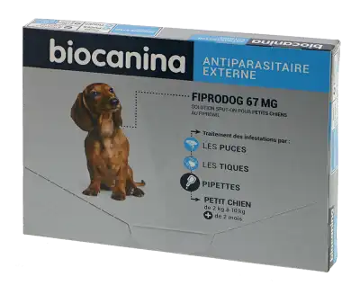 Biocanina Fiprodog 67mg Solution Pour Spot-on 3 Pipettes/0,67ml à Ris-Orangis