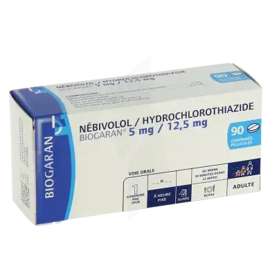 Nebivolol/hydrochlorothiazide Biogaran 5 Mg/12,5 Mg, Comprimé Pelliculé à Nice