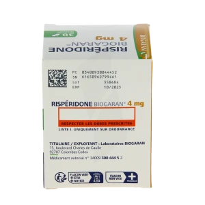 Risperidone Biogaran 4 Mg, Comprimé Pelliculé Sécable