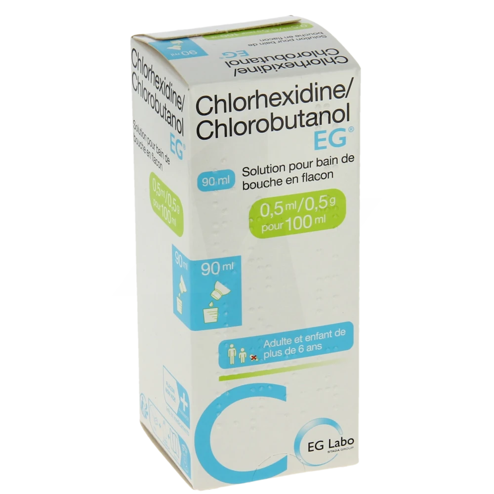 Chlorhexidine/chlorobutanol Eg 0,5 Ml/0,5 G Pour 100 Ml, Solution Pour Bain De Bouche En Flacon