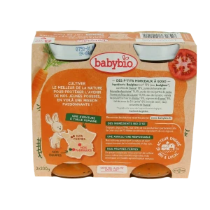 Babybio Alimentation Infantile Petits Légumes Boulghour Poulet Coco Morceaux 2pots/200g