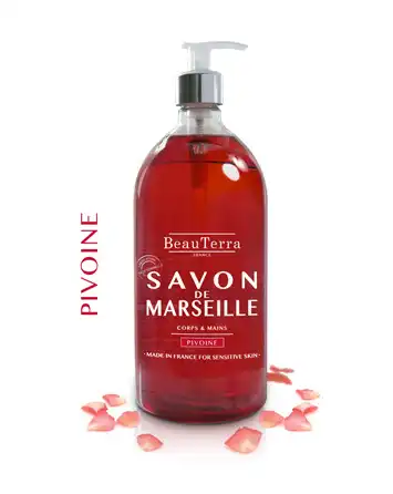 Beauterra - Savon De Marseille Liquide - Pivoine - 1l