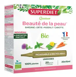 Acheter Superdiet Quatuor Bio Solution Buvable Beauté de la Peau 20 Unidoses/15ml à Mereau