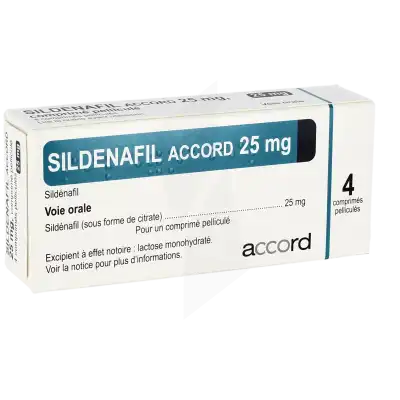 Sildenafil Accord 25 Mg, Comprimé Pelliculé à LE LAVANDOU