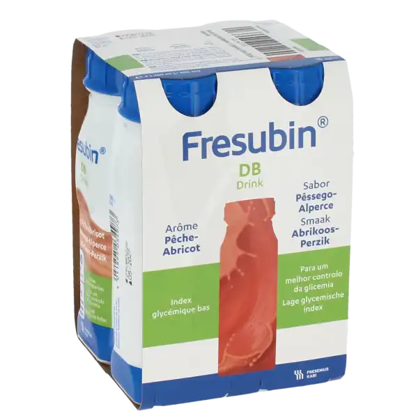 Fresubin Db Drink Nutriment Pêche Abricot 4bouteilles/200ml