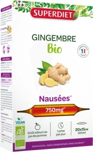 Superdiet Gingembre Bio Solution Buvable 20 Ampoules/15ml