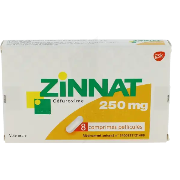 Zinnat 250 Mg, Comprimé Pelliculé
