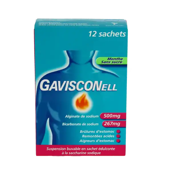 Gavisconell Menthe Sans Sucre, Suspension Buvable En Sachet-dose édulcorée à La Saccharine Sodique