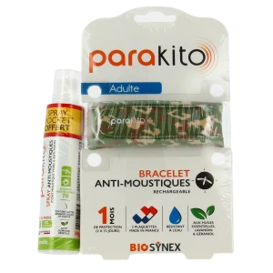 Parakito Bracelet Anti-moustique Adulte Camouflage +spray Offert 30ml