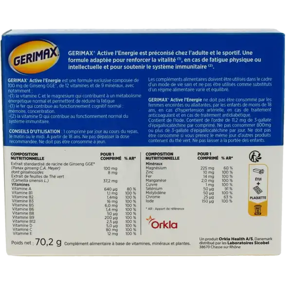Gerimax Active L'energie Comprimé B/60