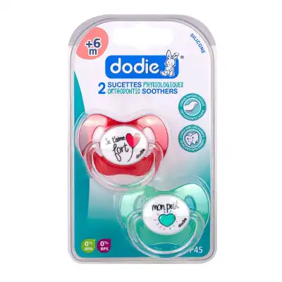 Dodie Duo Physio Sucette Silicone +6mois Coeurs B/2 à Béziers
