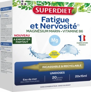 Superdiet Magnésium Marin B6 Solution Buvable 20 Unidoses/15ml