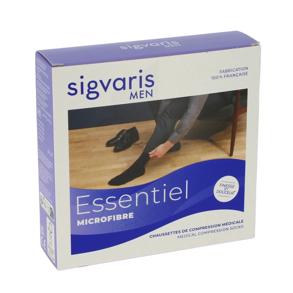 Sigvaris Essentiel Urban Microfibre Chaussette Morpho- Classe 2 Homme Gris Clair Normal M