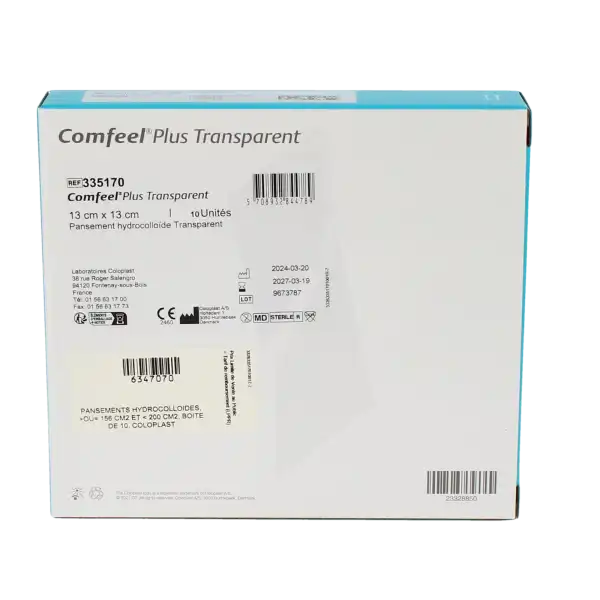 Comfeel Plus Transparent Plaque 13x13cm B/10