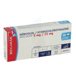 Nebivolol/hydrochlorothiazide Biogaran 5 Mg/ 25 Mg, Comprimé Pelliculé