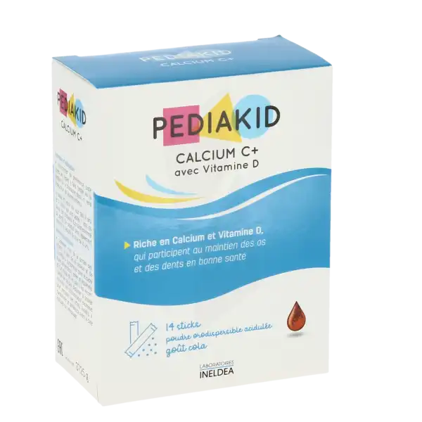 Pédiakid Calcium C+ Poudre Orale Cola 14 Sticks